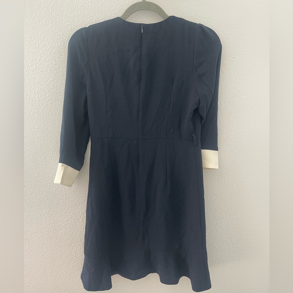 PRICH Classic Navy Long Sleeve Dress with White Trim - Picture 3 of 9
